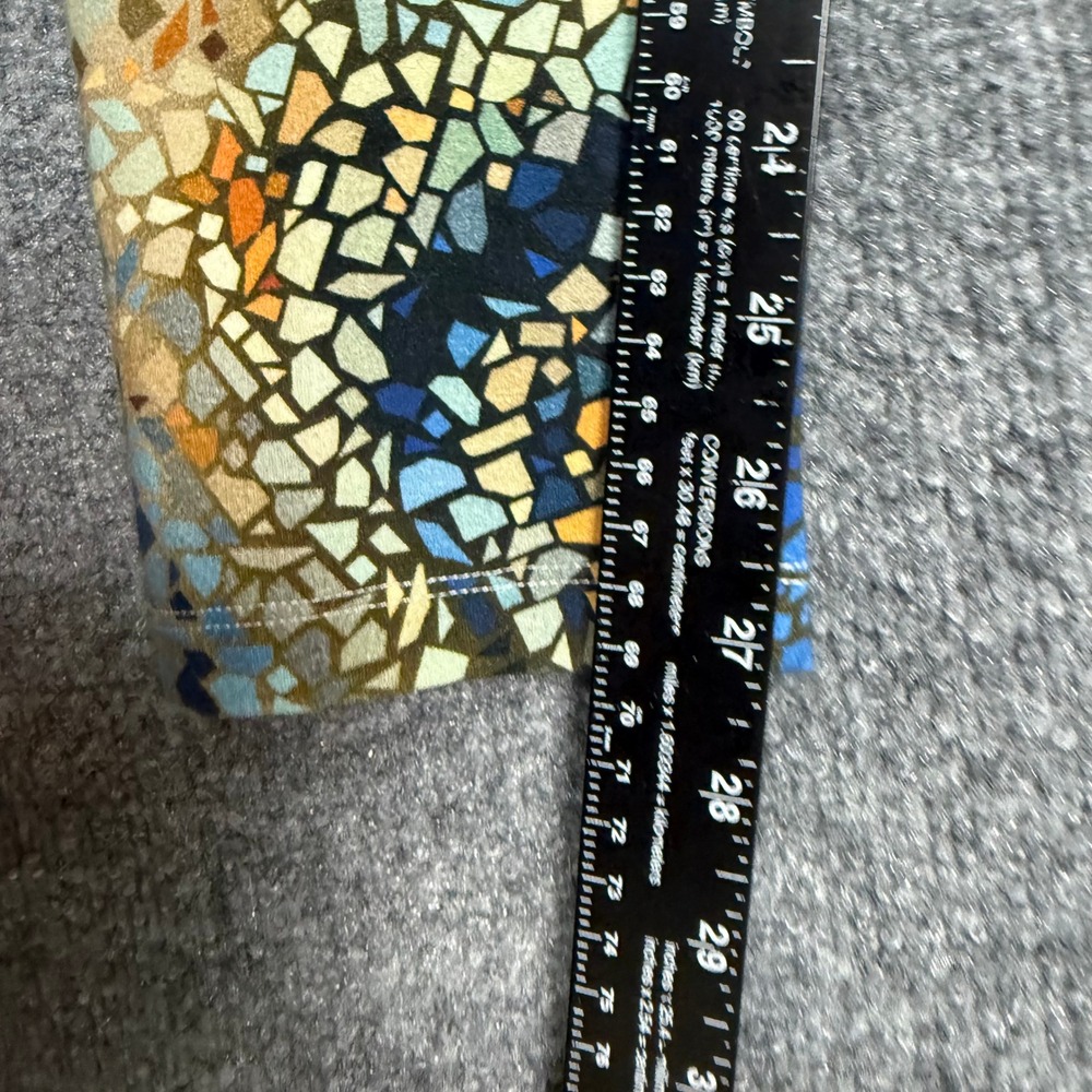 Soft Surroundings Leggings Womens M Blue Mosaic Cotton Blend Stretch Pull On - Picture 8 of 12